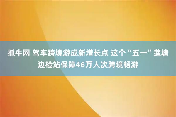 抓牛网 驾车跨境游成新增长点 这个“五一”莲塘边检站保障46万人次跨境畅游